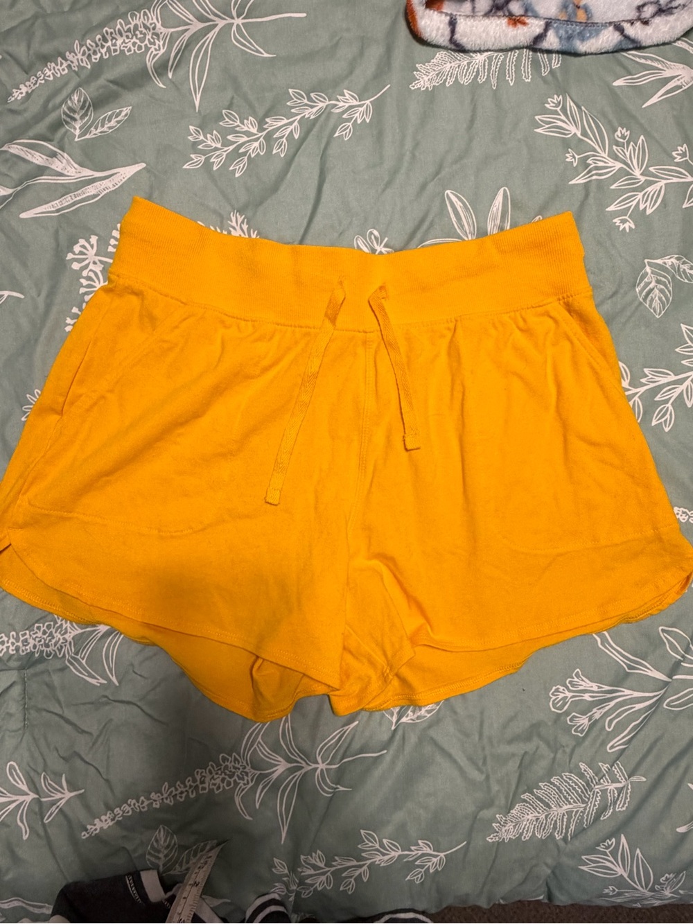 Tek gear Yellow High-Waist Drawstring Athletic Shorts